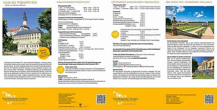 Veranstaltungsplan für Schloss Weesenstein und den Barockgarten Großsedlitz
